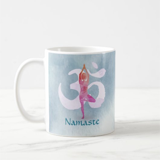 Mug YOGA Instructeur d'aquarelle méditation Pose Om SI (Gauche)