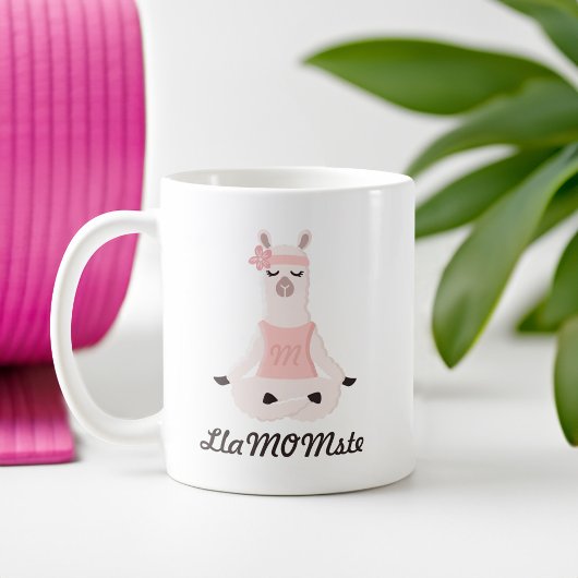 Mug Yoga Llama Maman | LlaMOMste Cute Pink Monogramme