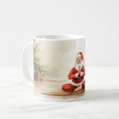 Mug Yoga Noël Père Noël pose Yoga (Devant gauche)