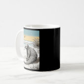 Mug Yoga Pangolin à la plage : Encre complexe Illustra (Devant gauche)