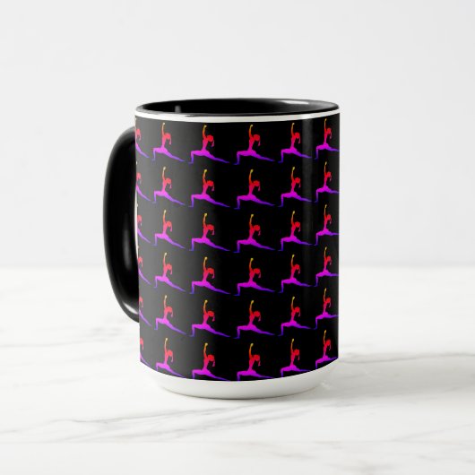 Mug Yoga rouge noir (Devant gauche)