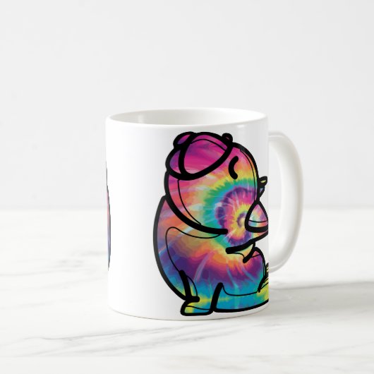 Mug Yoga super Bulldog : Drôle teinture de lacets (Devant droit)