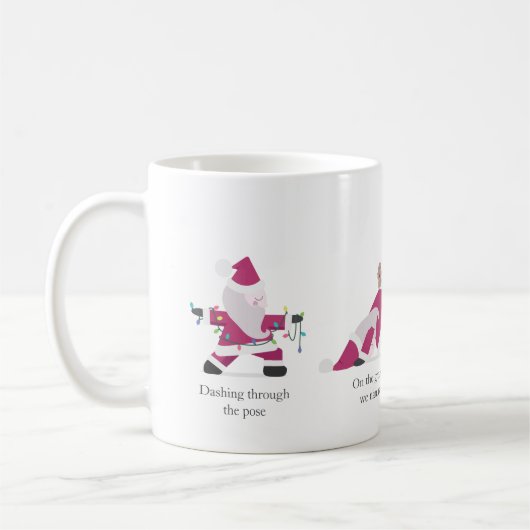 Mug Yogi Père Noël Funny Yoga Pun Noël Carte (Gauche)