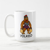 Mug Yolked Hen – Funny Strong Chicken Kettlebell Gym (Gauche)
