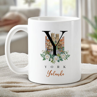 Mug York Angleterre Monogramme Lettre Y Cadeau Personn