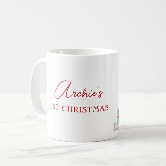 Mug Yorkie 1er Noël Personnalisé (Devant gauche)