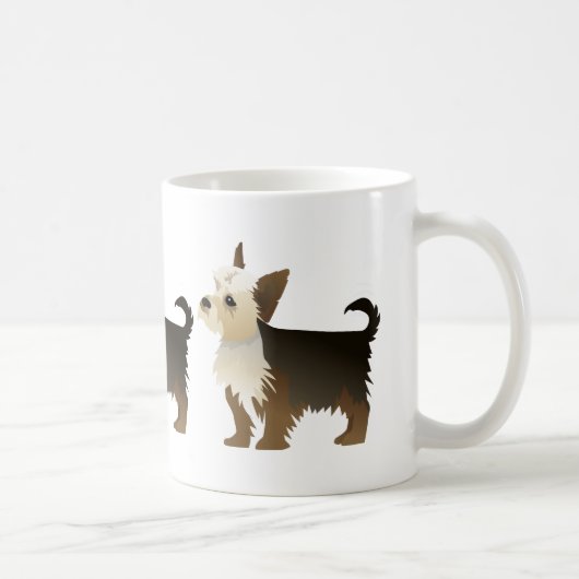 Mug Yorkie Basic Personnaliser de race avec texte et c (Droite)