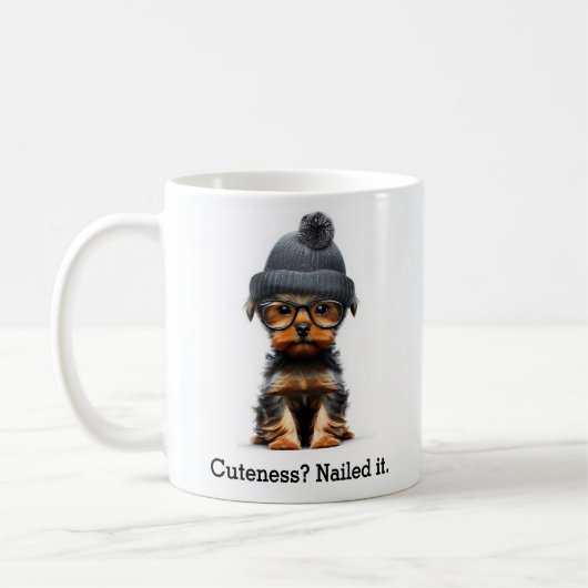 Mug Yorkie Branché Avec Vibes Hipster Cool (Gauche)