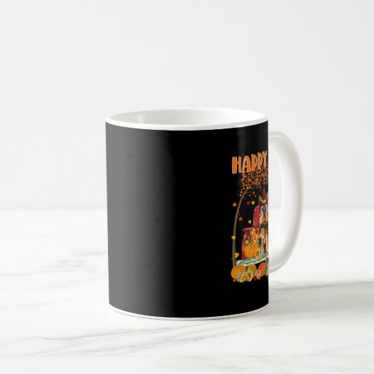 Mug Yorkie Chien Automne Automne Citrouille Camion Map (Devant droit)