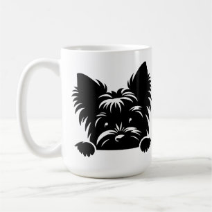 Mug Yorkie curieux Noir et Blanc