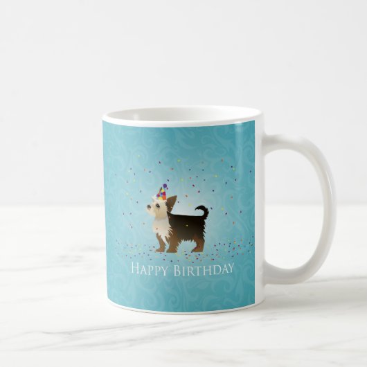 Mug Yorkie Design d'anniversaire (Droite)