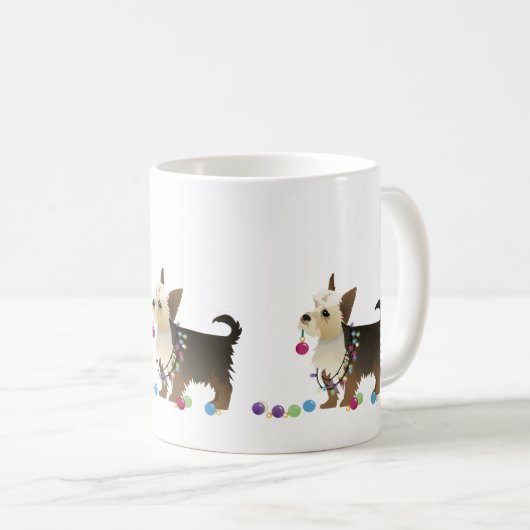 Mug Yorkie Design de Noël (Devant droit)