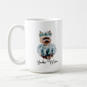 Mug Yorkie Mom Cute Yorkie avec robe bleue