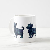 Mug Yorkie Terrier Noir Aquarelle Silhouette (Devant gauche)