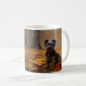 Mug Yorkipoo à l'automne Feuilles automne Inspire (Devant droit)