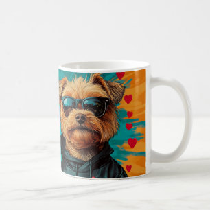 Mug Yorkipoo avec Roses de cœur pour la Saint-Valentin