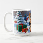 Mug Yorkipoo coule en neige avec le Casquette de Noël (Gauche)