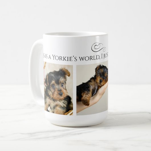 Mug Yorkshire Terrier 3 Photo Collage (Devant gauche)
