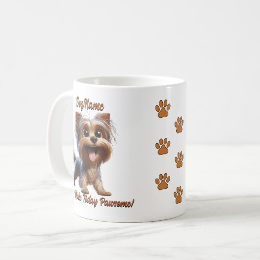 Mug Yorkshire Terrier - Ajouter le nom du chien, modif (Devant gauche)
