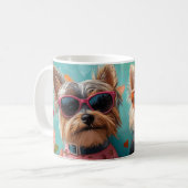 Mug Yorkshire Terrier avec Roses de la Saint-Valentin (Devant gauche)