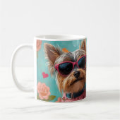 Mug Yorkshire Terrier avec Roses de la Saint-Valentin (Gauche)