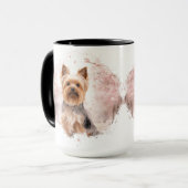 Mug Yorkshire Terrier Cherry Blossom Watercolor Gift (Devant gauche)