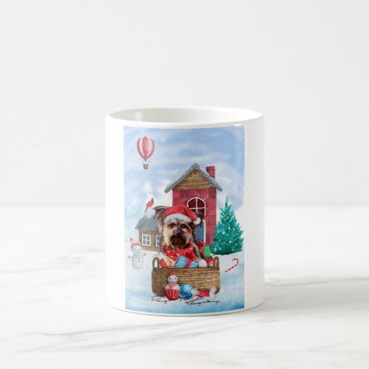 Mug Yorkshire Terrier Chien dans la neige Maison de ch (Centre)