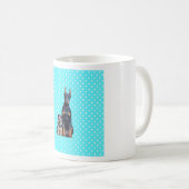 Mug Yorkshire Terrier Doberman Pois bleus (Devant droit)