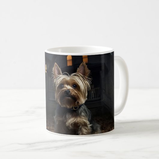 Mug Yorkshire Terrier Halloween effrayant (Devant droit)