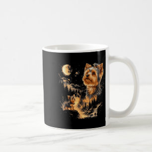 Mug Yorkshire Terrier Hurle Lune Graphisme Vintage