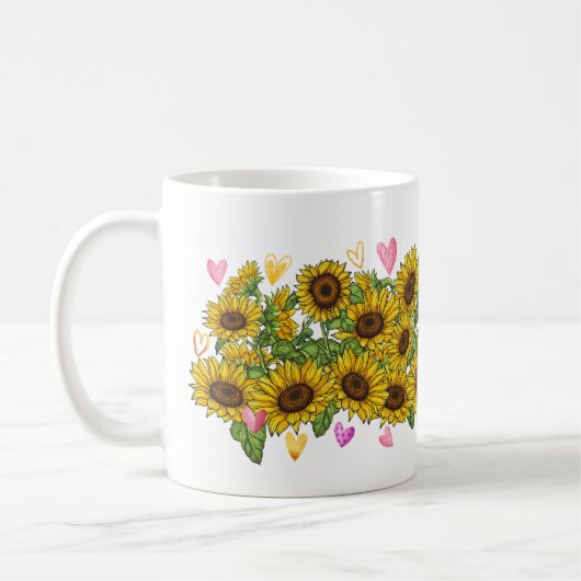 Mug Yorkshire Terrier Lover Tournesol Trainer Floral (Gauche)