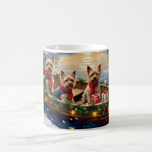 Mug Yorkshire Terrier Noël Bateau Vacances (Centre)
