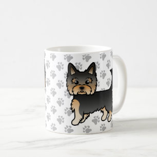 Mug Yorkshire Terrier noir et feu Dessin animé Chien &