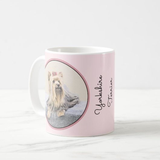 Mug Yorkshire Terrier Peinture - Cute Original Chien A (Devant gauche)