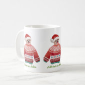 Mug Yorkshire Terrier portant un pull moche de Noël Ch (Devant gauche)