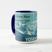 Mug Yosemite Hiver Rétro: Half Dome & Pics enneigés (Devant gauche)