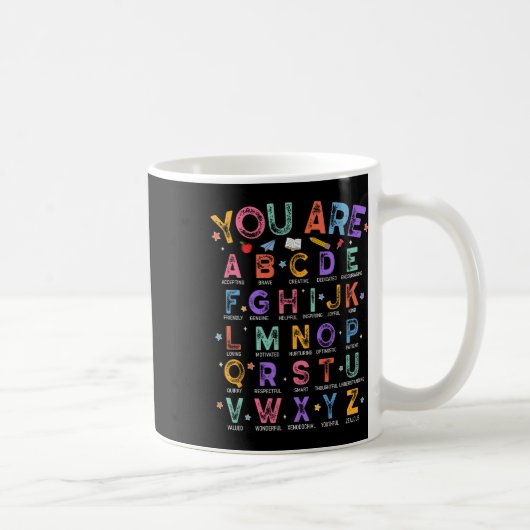 Mug You Are Letters Alphabet Learn Abcs Boy Girl Readi (Droite)