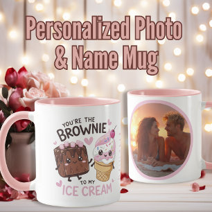 Mug "You Are the Brownie of My Ice Cream" Personnalisé
