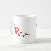 Mug You Complete Me" Heart Puzzle – Gift for Couples (Devant gauche)
