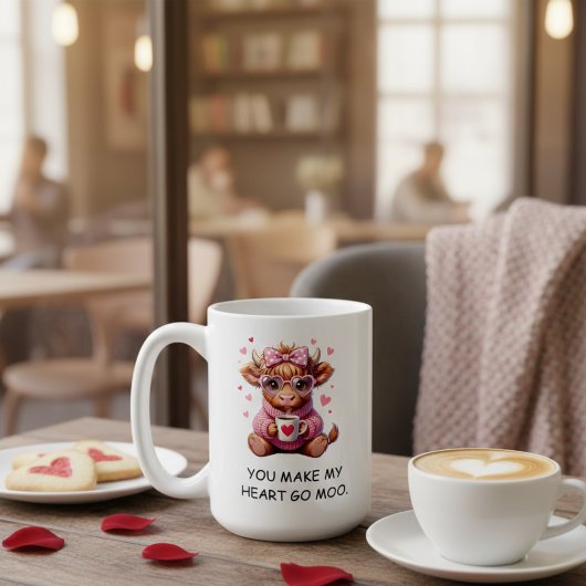 Mug You Make My Heart Go Moo Funny Valentines Day