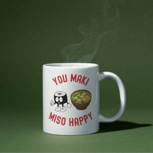 Mug You Maki Miso Happy - Cute Sushi & Miso Soup Pun