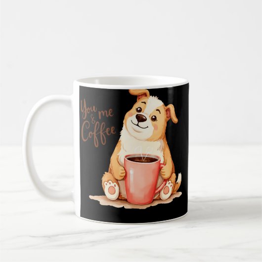 Mug You & me Coffee - Cute Corgi & Cozy Brew (Gauche)