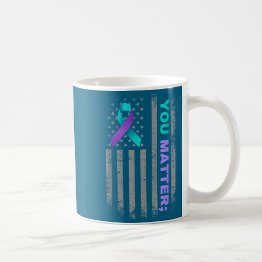 Mug You Suicide Prevention Awareness American Flag Rib (Droite)