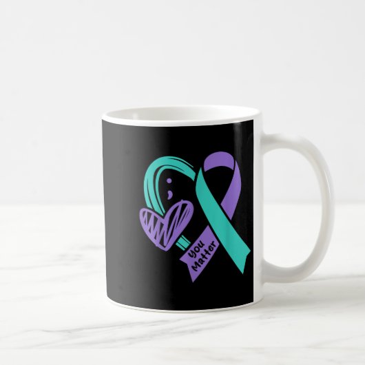 Mug You Suicide Prevention Awareness Teal Purple Heart (Droite)