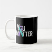 Mug You Suicide Prevention Teal Purple Awareness Ribbo (Gauche)