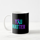 Mug You Teal Purple Ribbon Suicide Prevention Awarenes (Gauche)