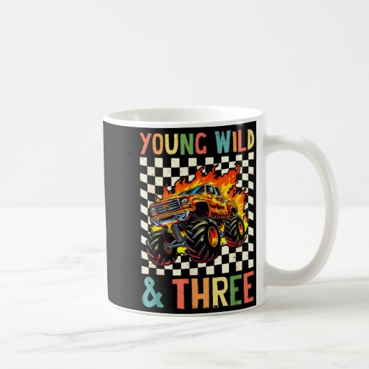 Mug Young Wild And Three Monster Truck 3rd Birthday 3y (Droite)