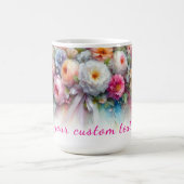 Mug Your Custom Text Watercolor Flowers Art Painting (Centre)