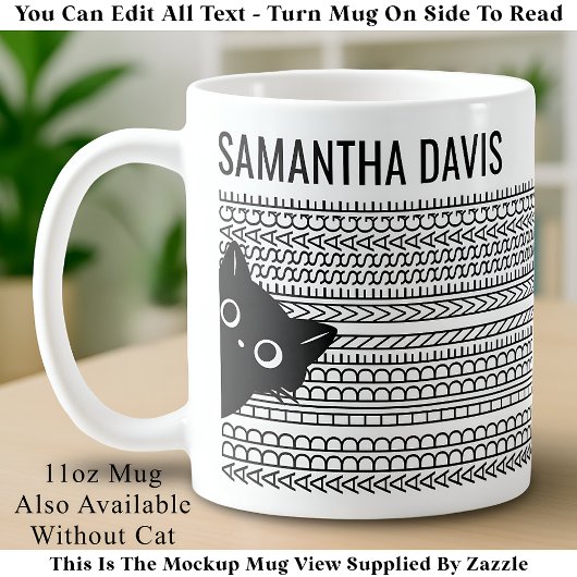 Mug Your Hidden Message & Name, Cat Lover