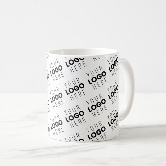 Mug Your Logo Simple Repeating Diagonal Pattern (Devant droit)